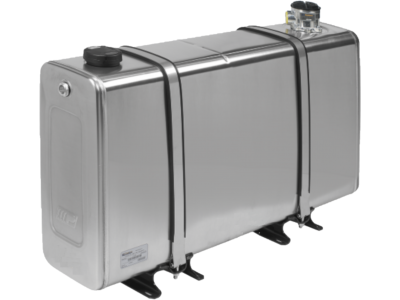 Rear and side mounted hydraulic oil tanks